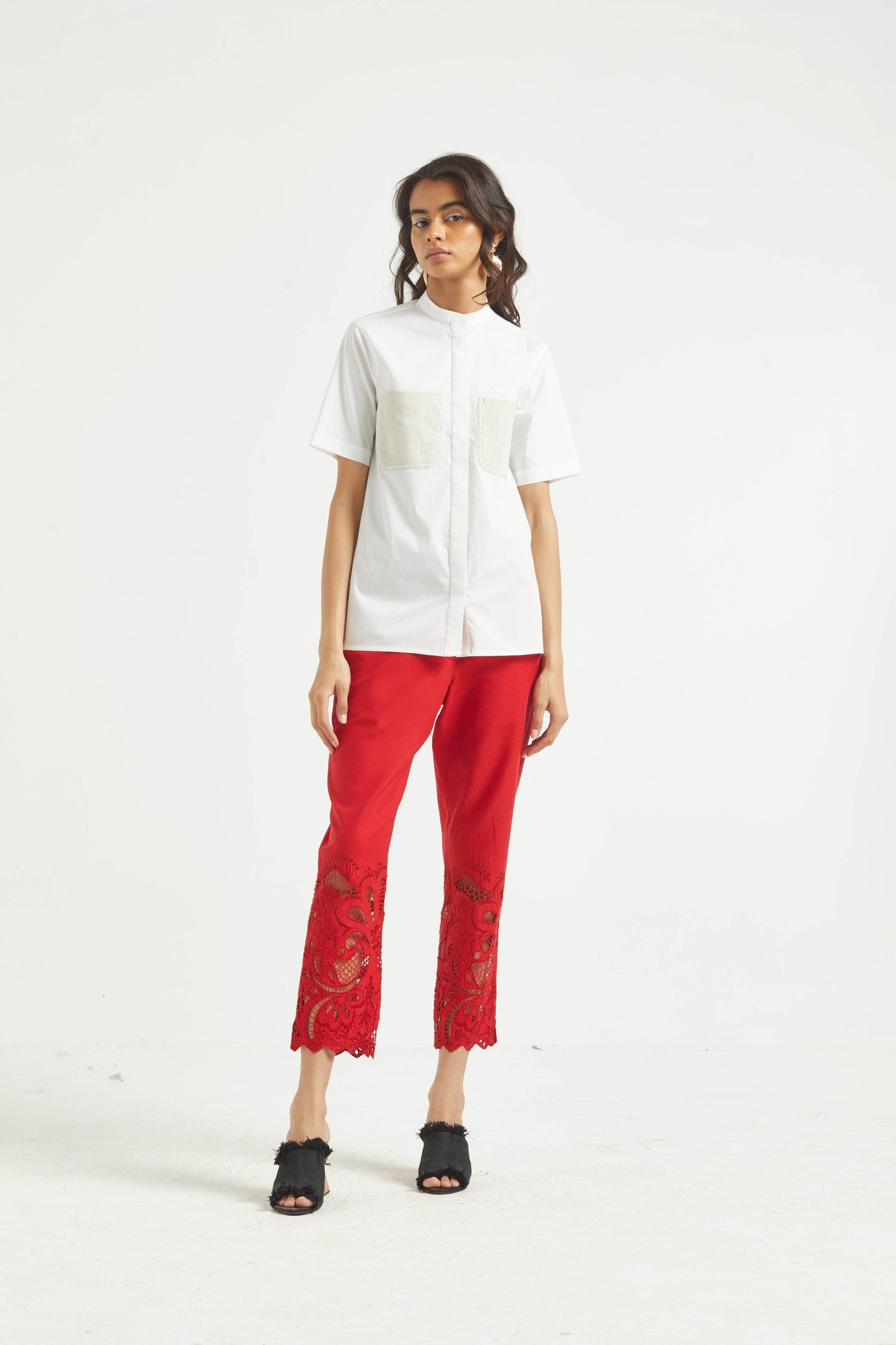 EMBORIDERED HEM PANT - dash and dot
