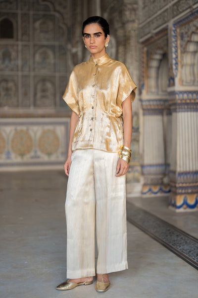 BENARES BROCADE STRUCTURED TOP & STRAIGHT PANT