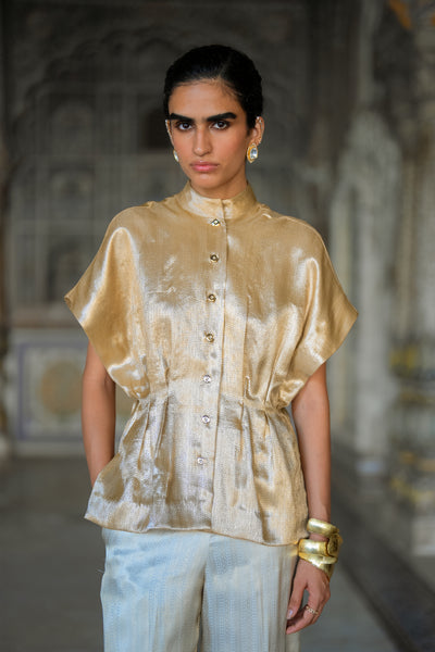 BENARES BROCADE STRUCTURED TOP & STRAIGHT PANT