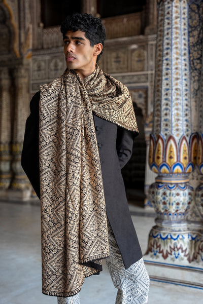 LINEN BAND COLLAR LONGLINE JACKET