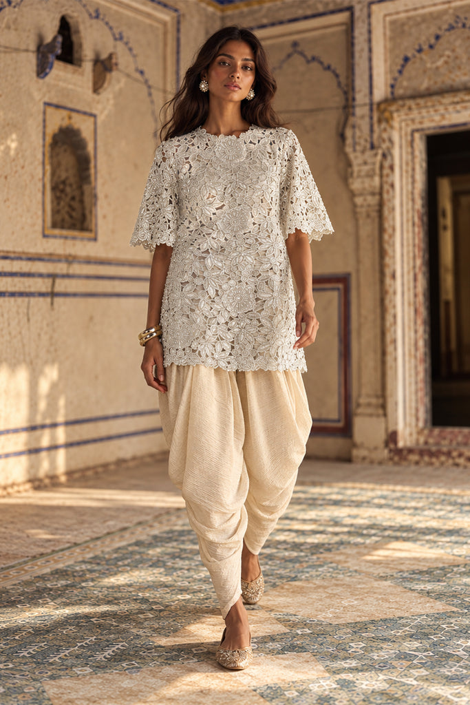 CRUSHED METALLIC TISSUE TULIP PANT dash and dot