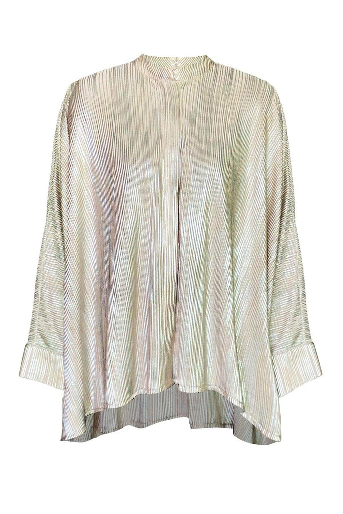 BOXY FOIL PLEATED TOP - dash and dot dash and dot