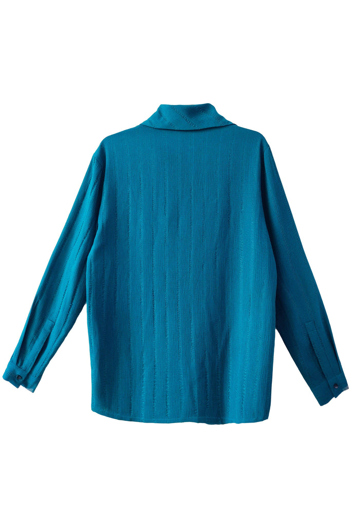 TEAL COWL COLLAR SHIRT - dash and dot dash and dot