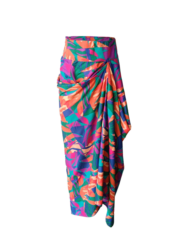 ABSTRACT PRINTED DRAPE SKIRT - dash and dot dash and dot