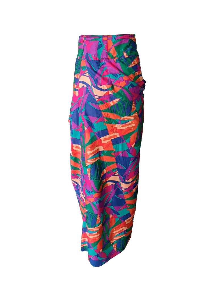 ABSTRACT PRINTED DRAPE SKIRT - dash and dot dash and dot