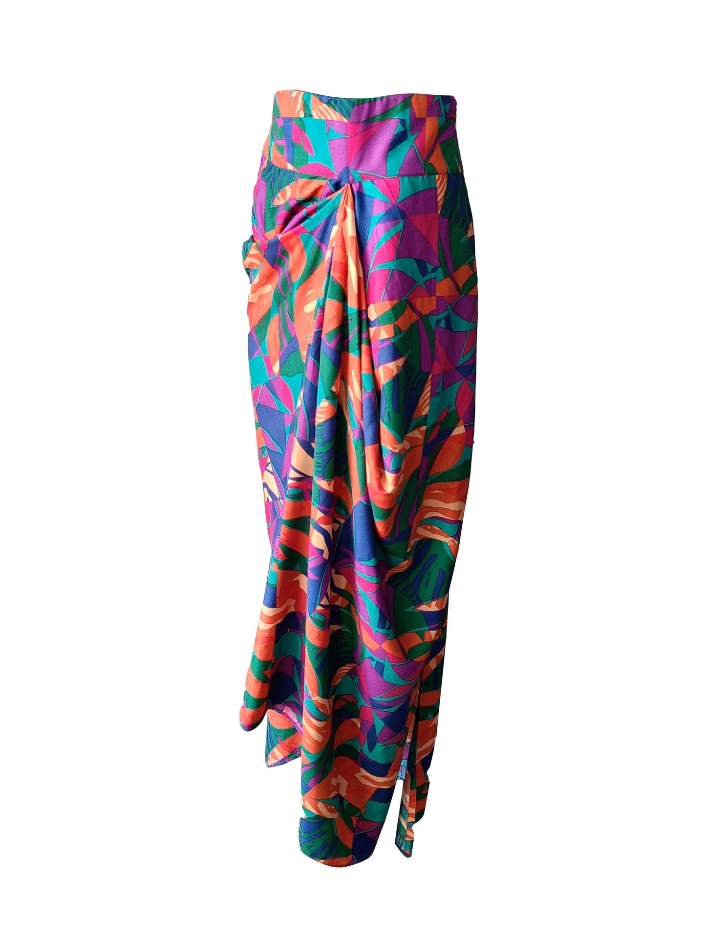 ABSTRACT PRINTED DRAPE SKIRT - dash and dot