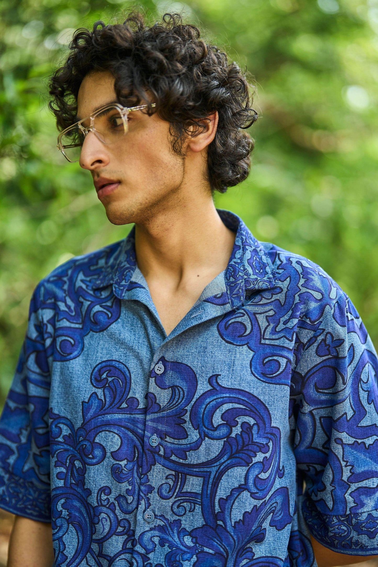 DENIM PRINTED SHORTS SET - dash and dot