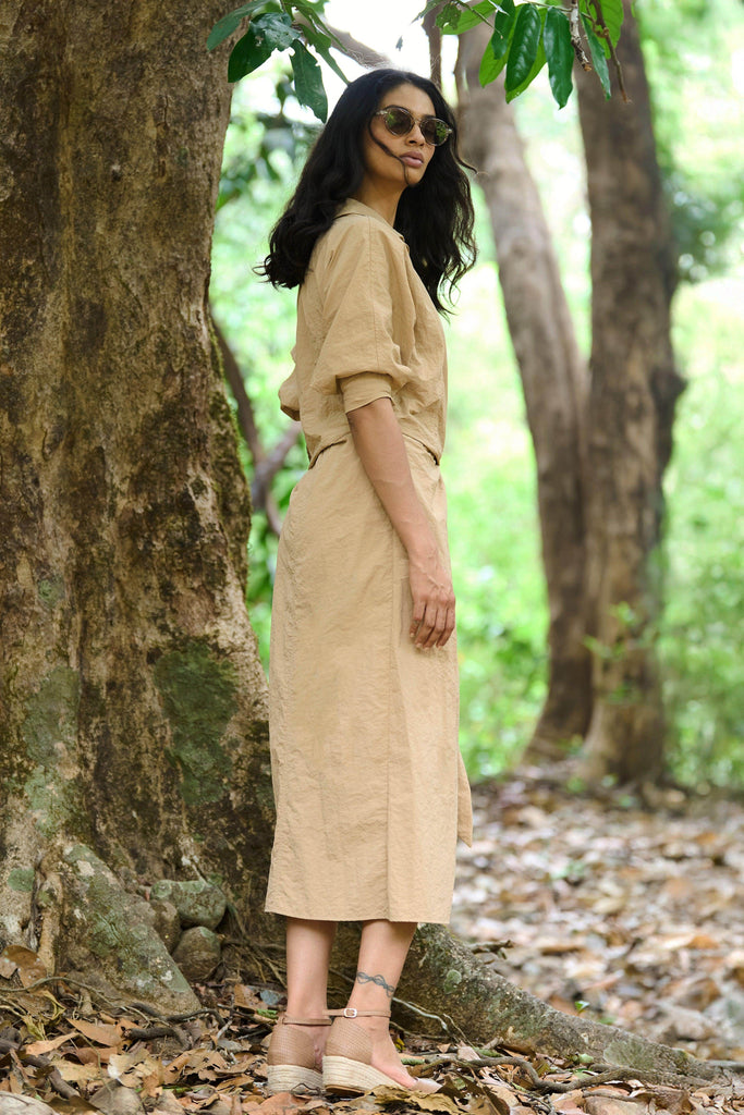 SIDE TIE MIDI - dash and dot dash and dot