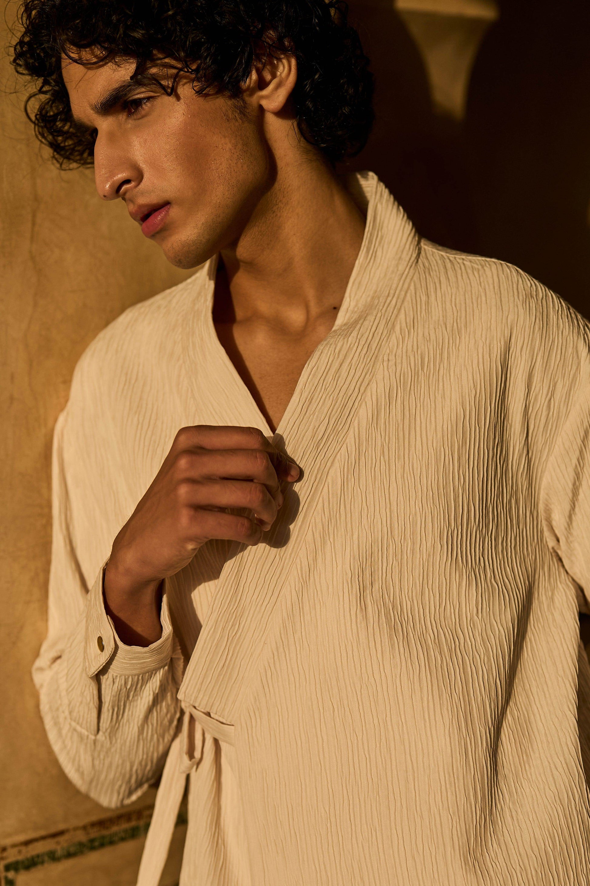 SIDE TIE TEXTURED SET - dash and dot