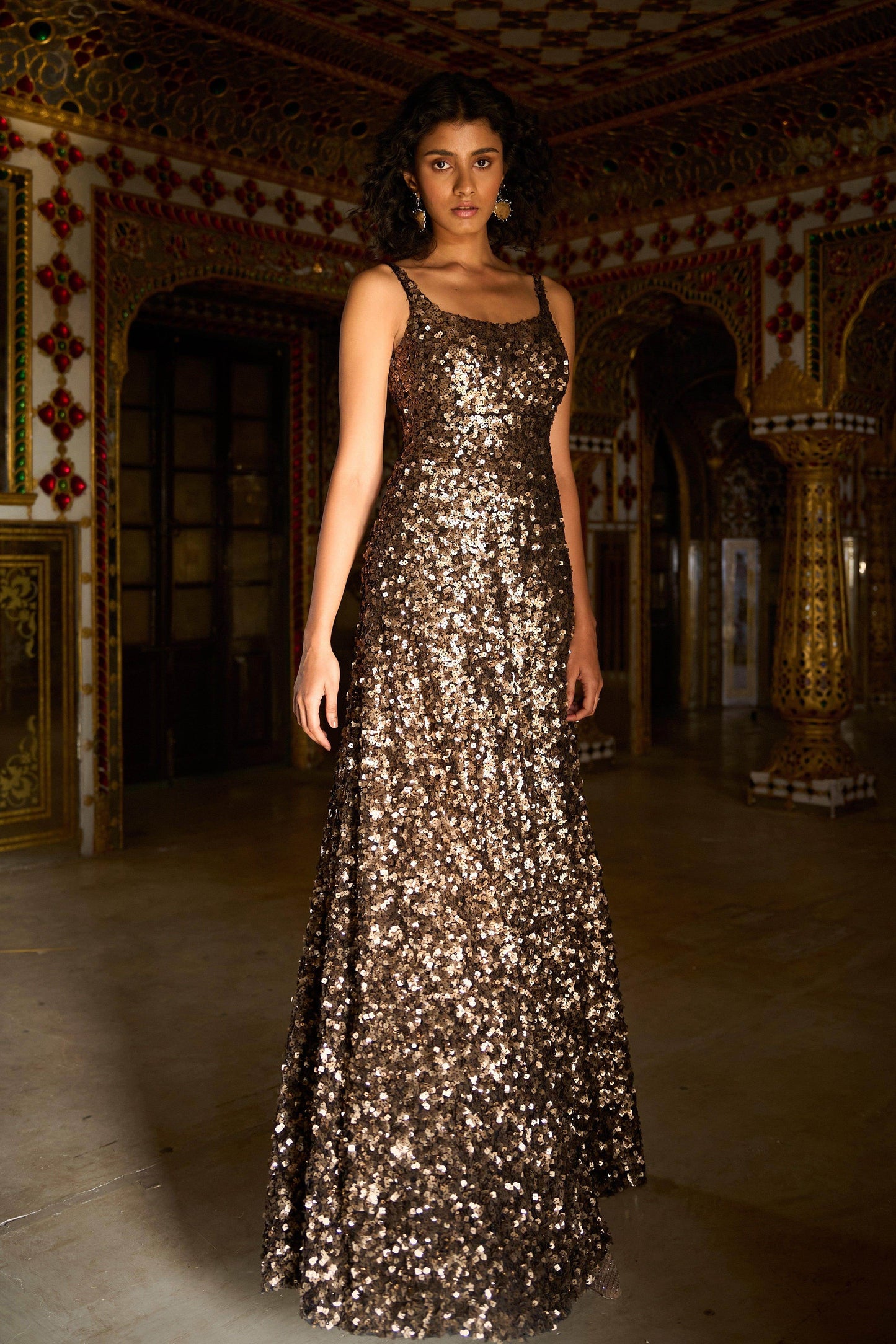 GOLD SEQUIN GOWN - dash and dot