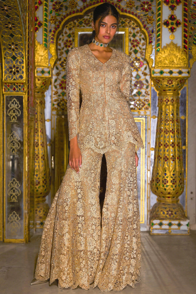 EMBROIDERED LACE PEPLUM SET - dash and dot dash and dot