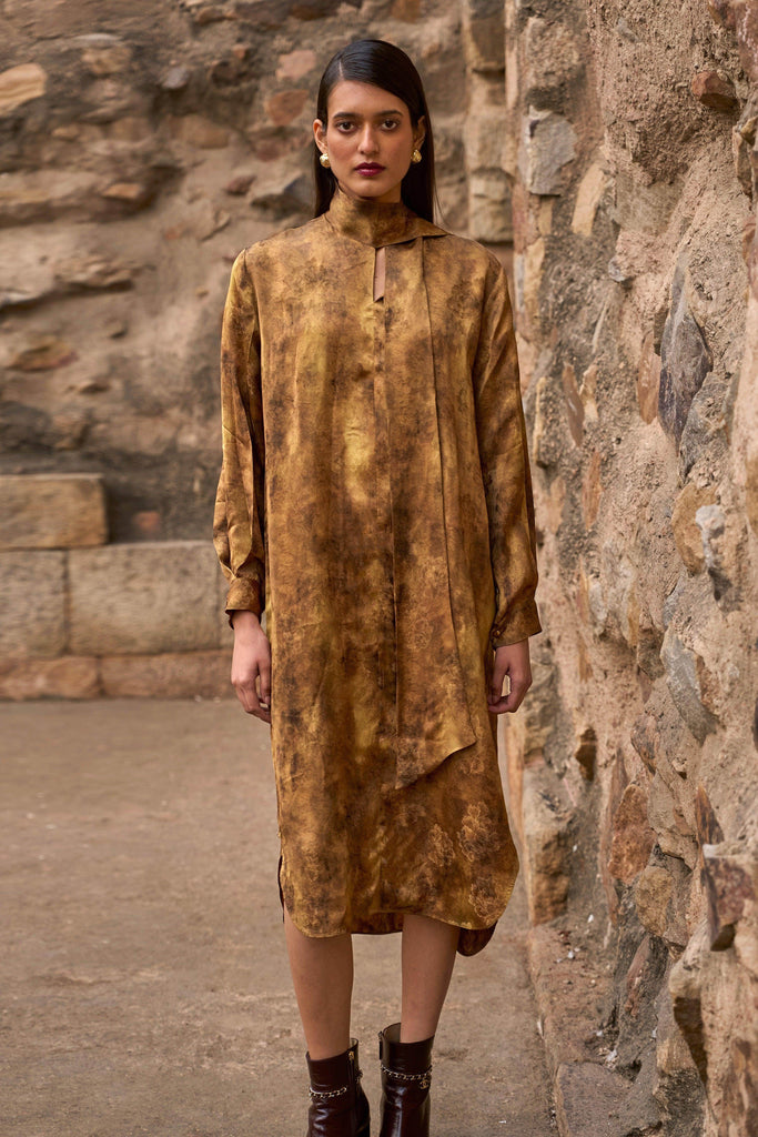 PATTERNED NECK SCARF DRESS - dash and dot dash and dot