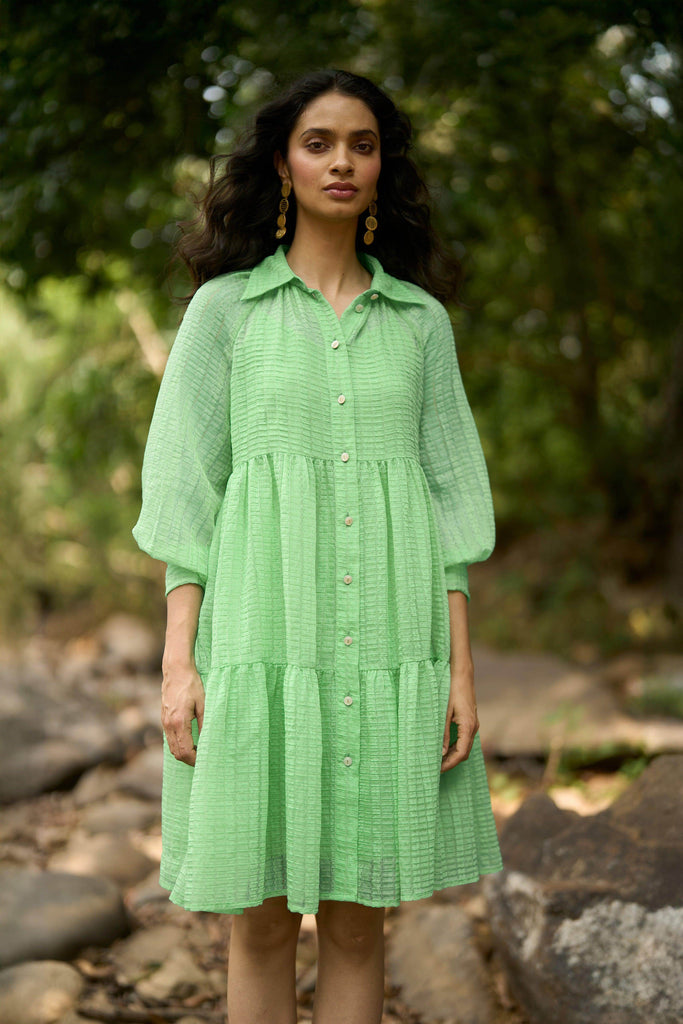 TEXTURED TIERED DRESS - dash and dot dash and dot