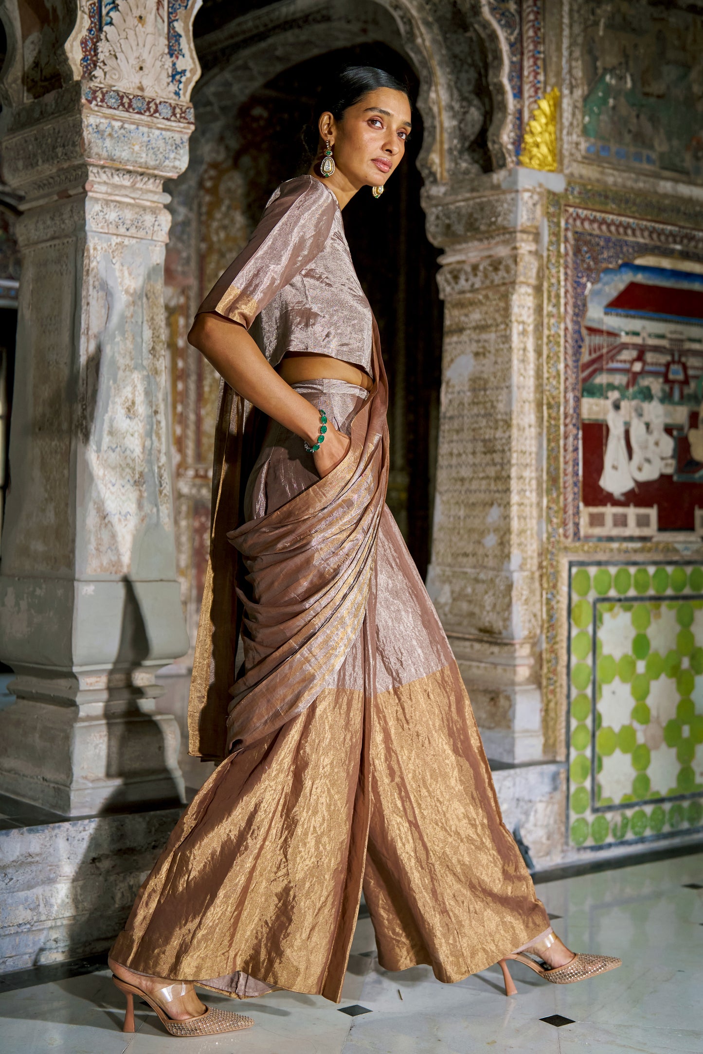 BENARES TISSUE DRAPE PANT