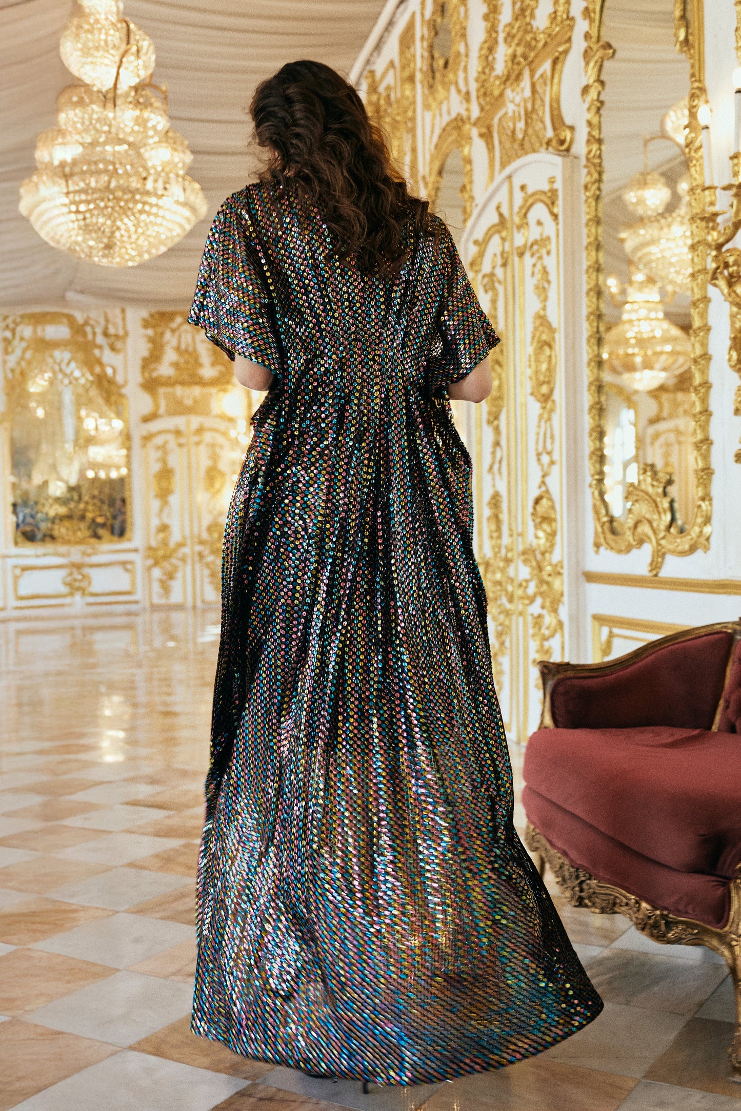 MULTICOLOUR SEQUIN KAFTAN