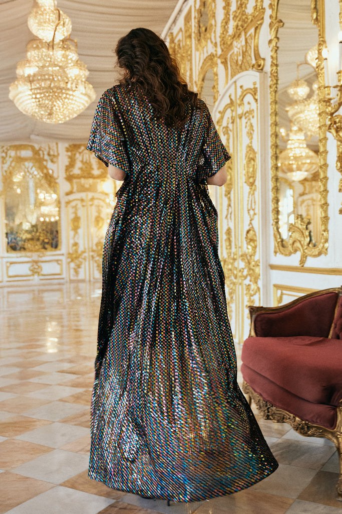 MULTICOLOUR SEQUIN KAFTAN dash and dot