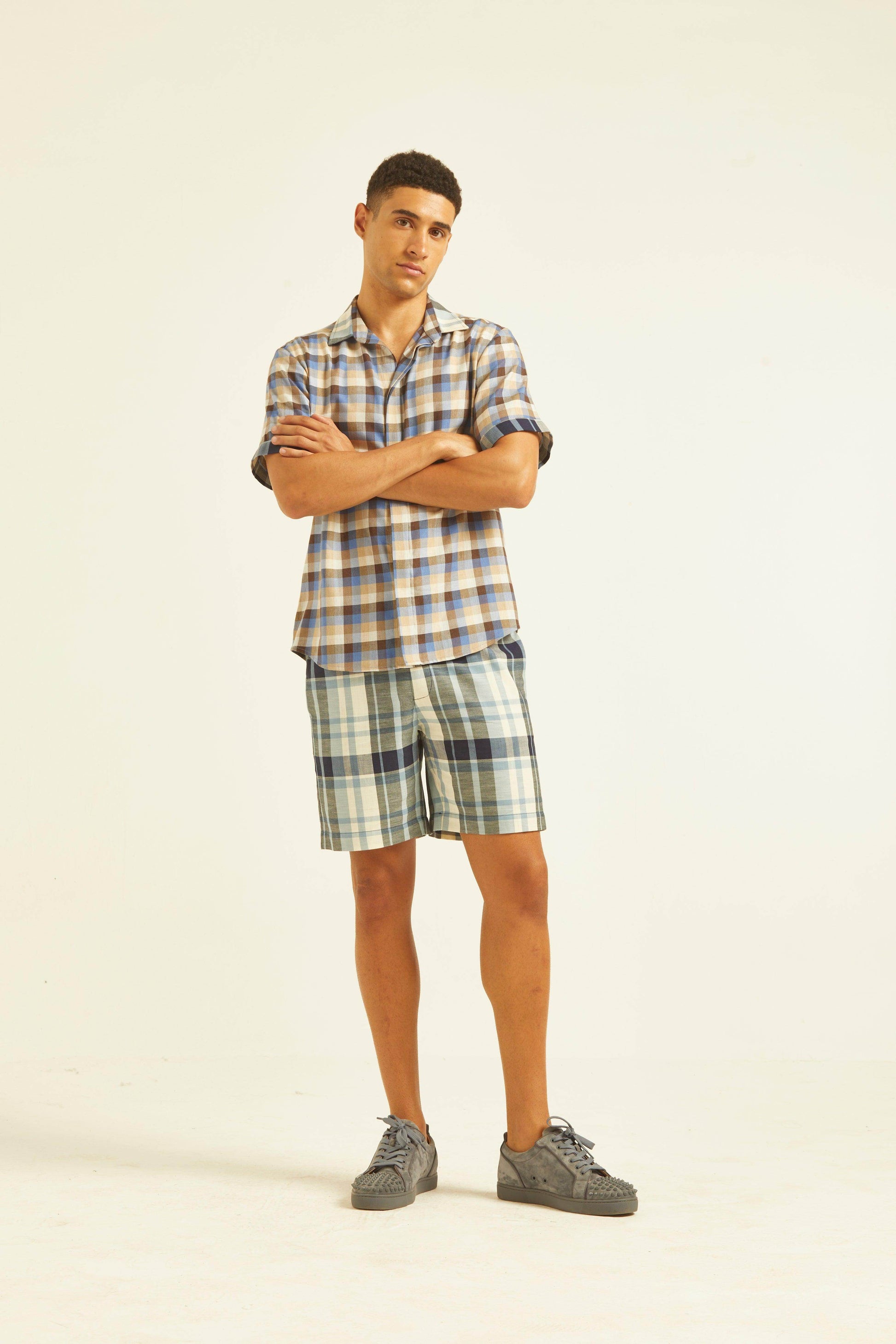 TWO CHECKS SHORTS SET - dash and dot