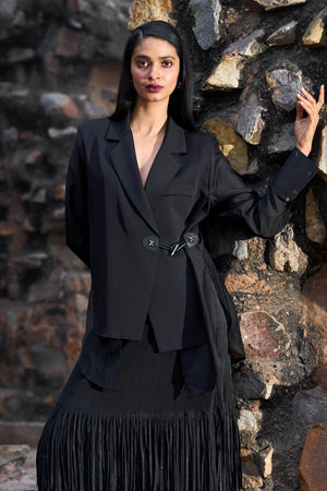 SIDE-TIE BLAZER SHIRT - dash and dot