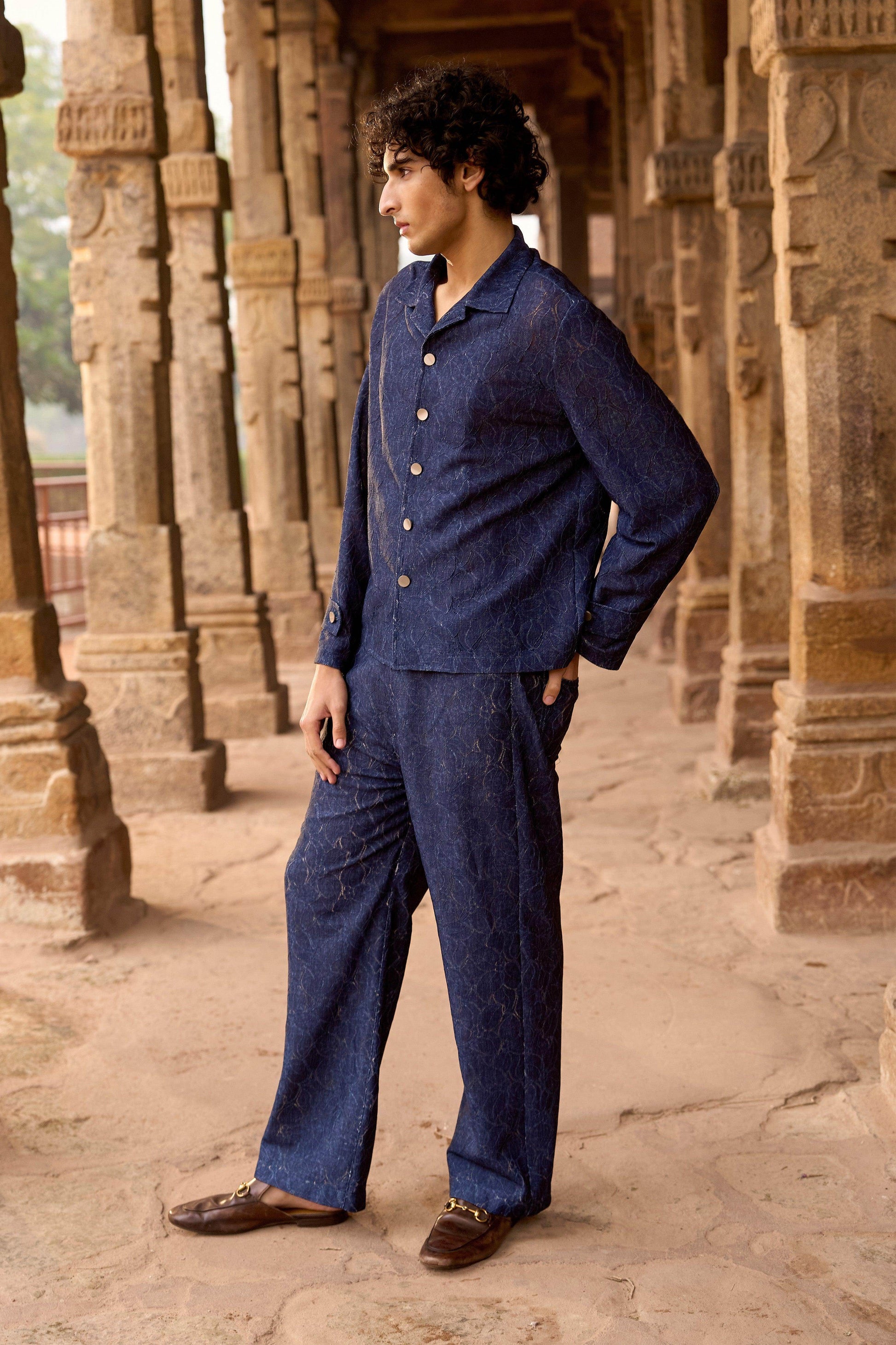 DENIM PATTERNED SET - dash and dot