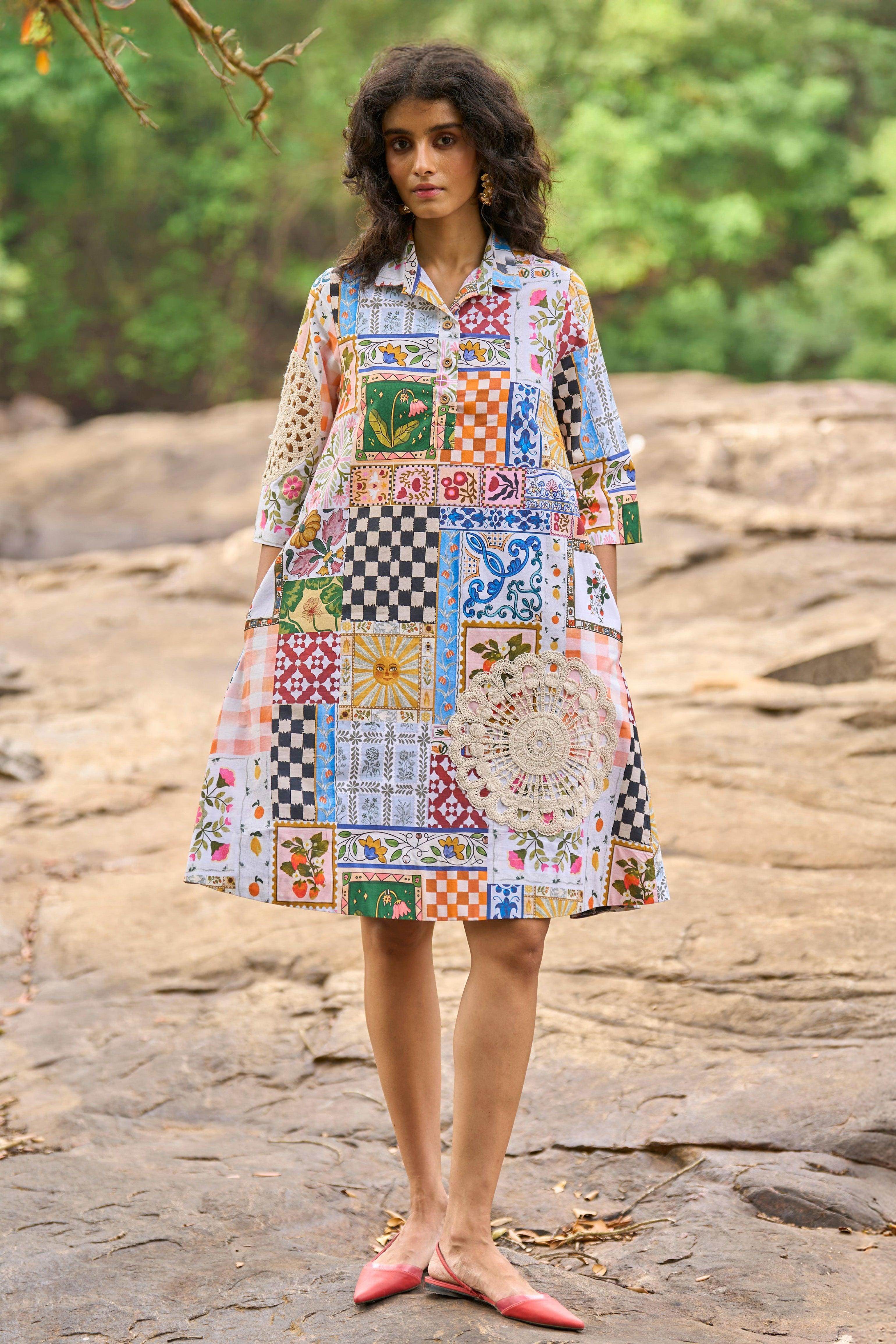 Dash and Dot - CROCHET PATCHWORK SHIRT DRESS | Online Store dash and dot Dash and Dot - CROCHET PATCHWORK SHIRT DRESS | Online Store dash and dot