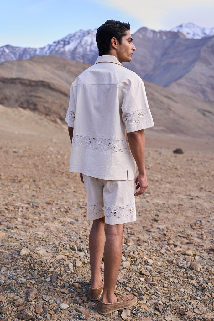 SCHIFFLI SHORTS SET - dash and dot dash and dot