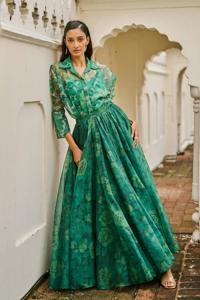 PRINTED ORGANZA SHIRT dash and dot