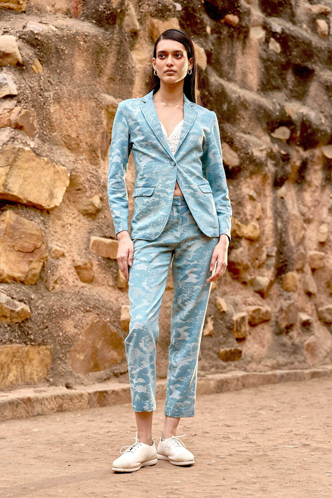 INDIGO JACQUARD PANT - dash and dot dash and dot