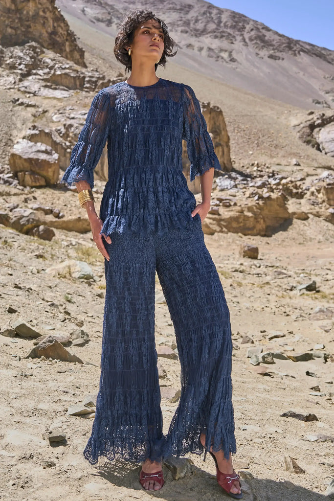 ALLOVER RUCHED LACE TOP dash and dot