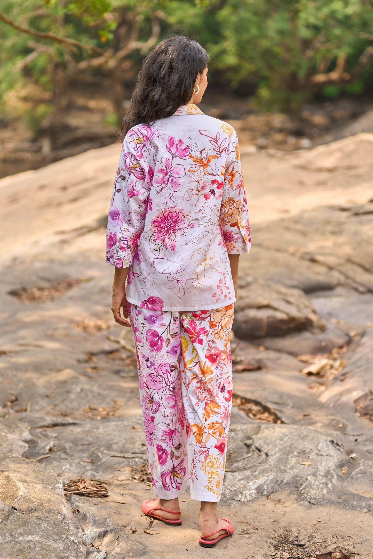 ASYMMETRIC FLORAL PRINT PANT - dash and dot