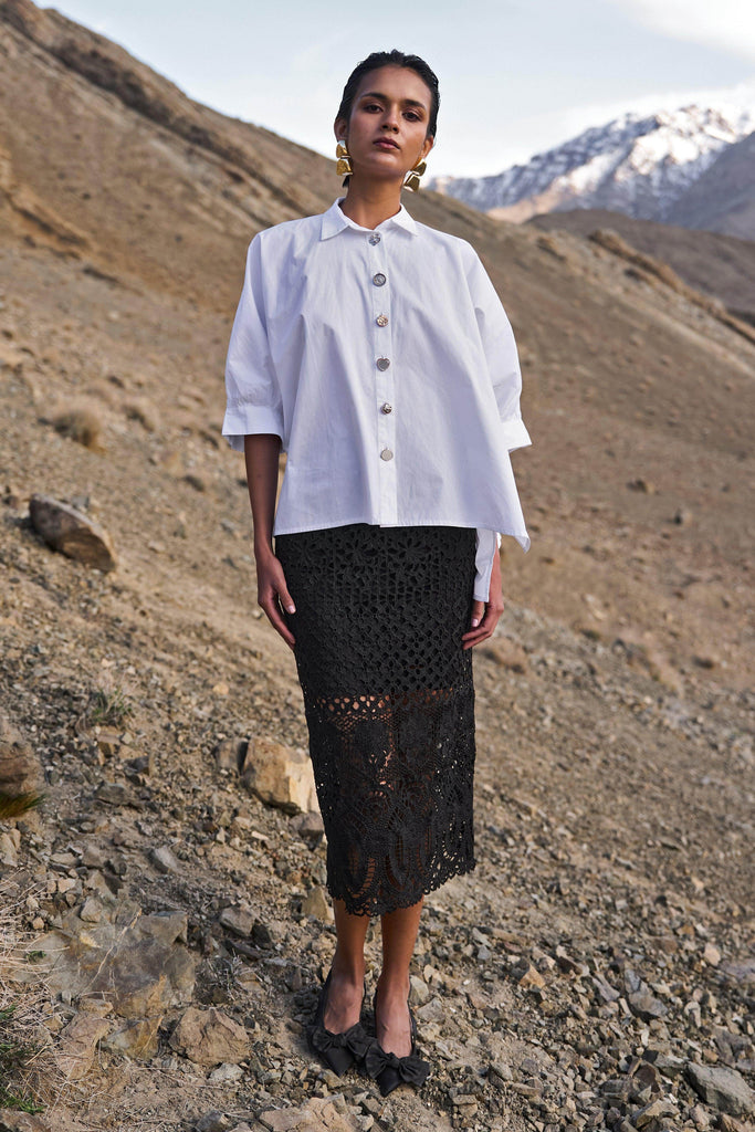 METALLIC LACE SKIRT - dash and dot dash and dot