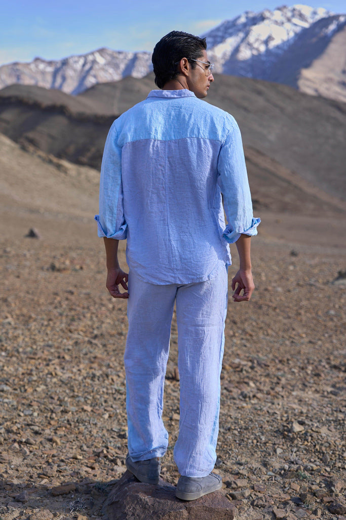 LINEN COLOUR BLOCK PANT SET - dash and dot dash and dot