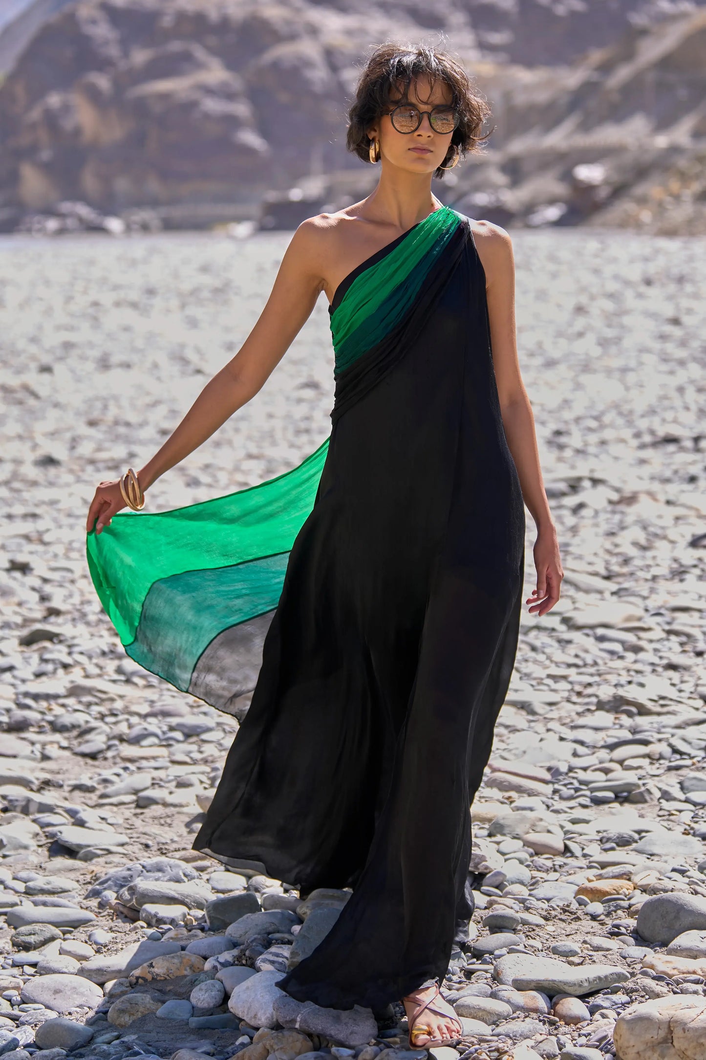 OMBRÉ DRAPED SARI GOWN