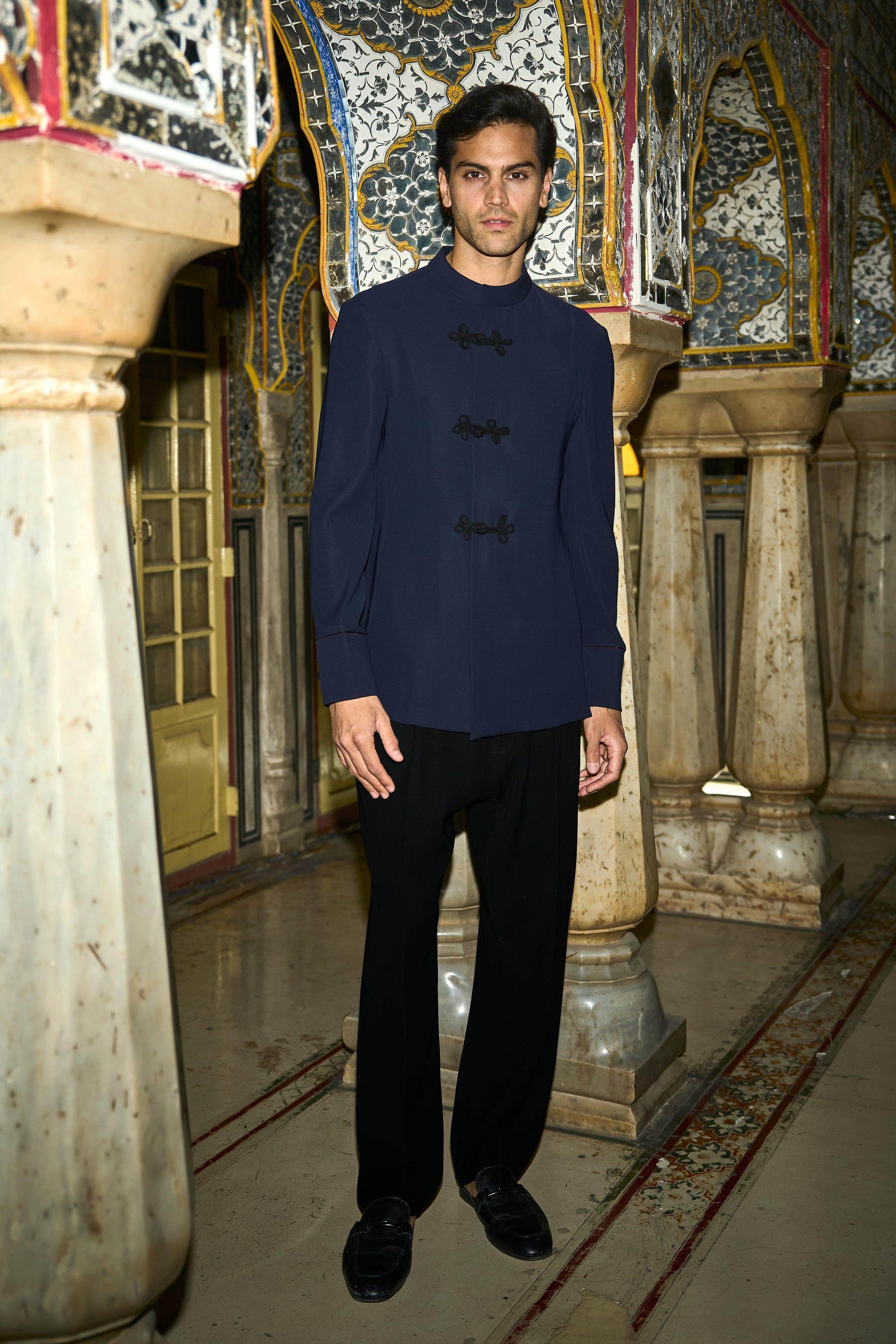 CONTRAST KNOT BUTTON SUIT - dash and dot