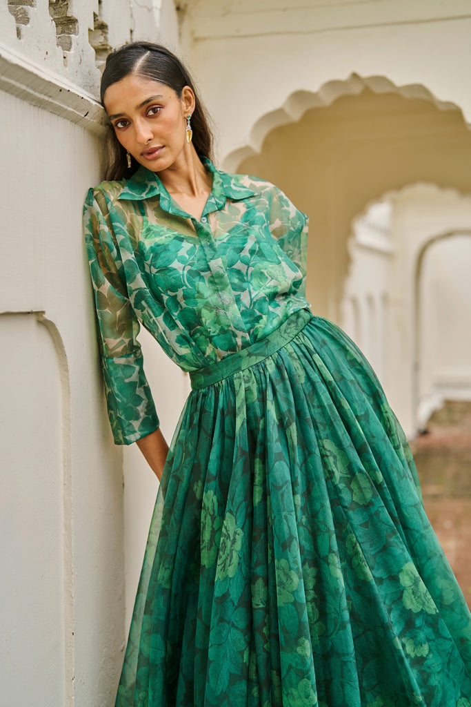 PRINTED ORGANZA SHIRT dash and dot