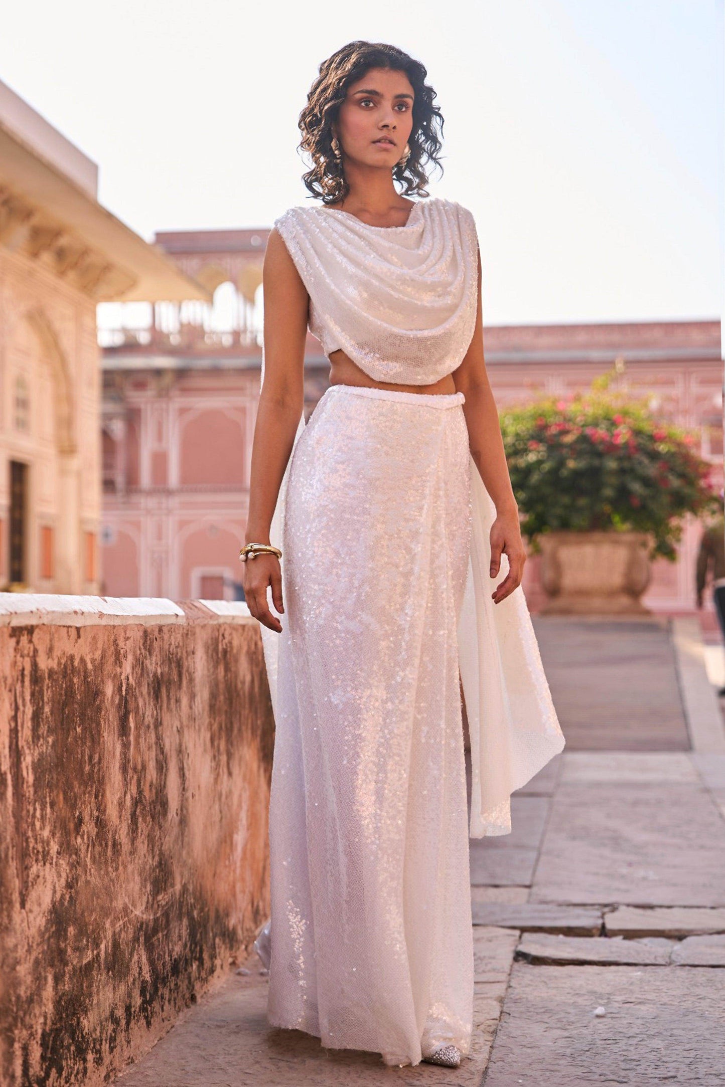 DRAPED SEQUIN SKIRT - dash and dot