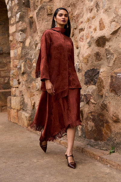 FRINGE AND JACQUARD PATTERNED SKIRT SET - dash and dot