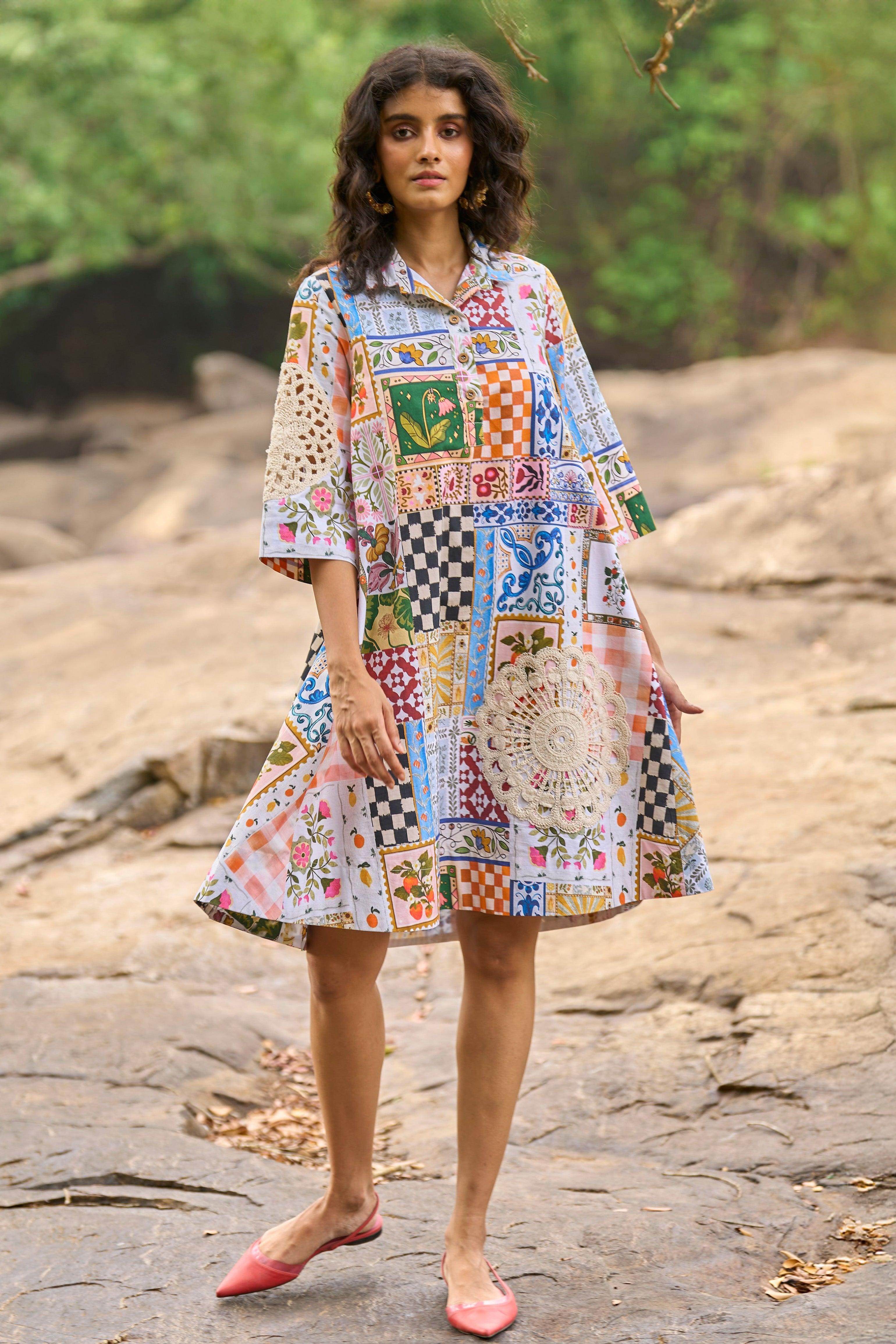 Dash and Dot - CROCHET PATCHWORK SHIRT DRESS