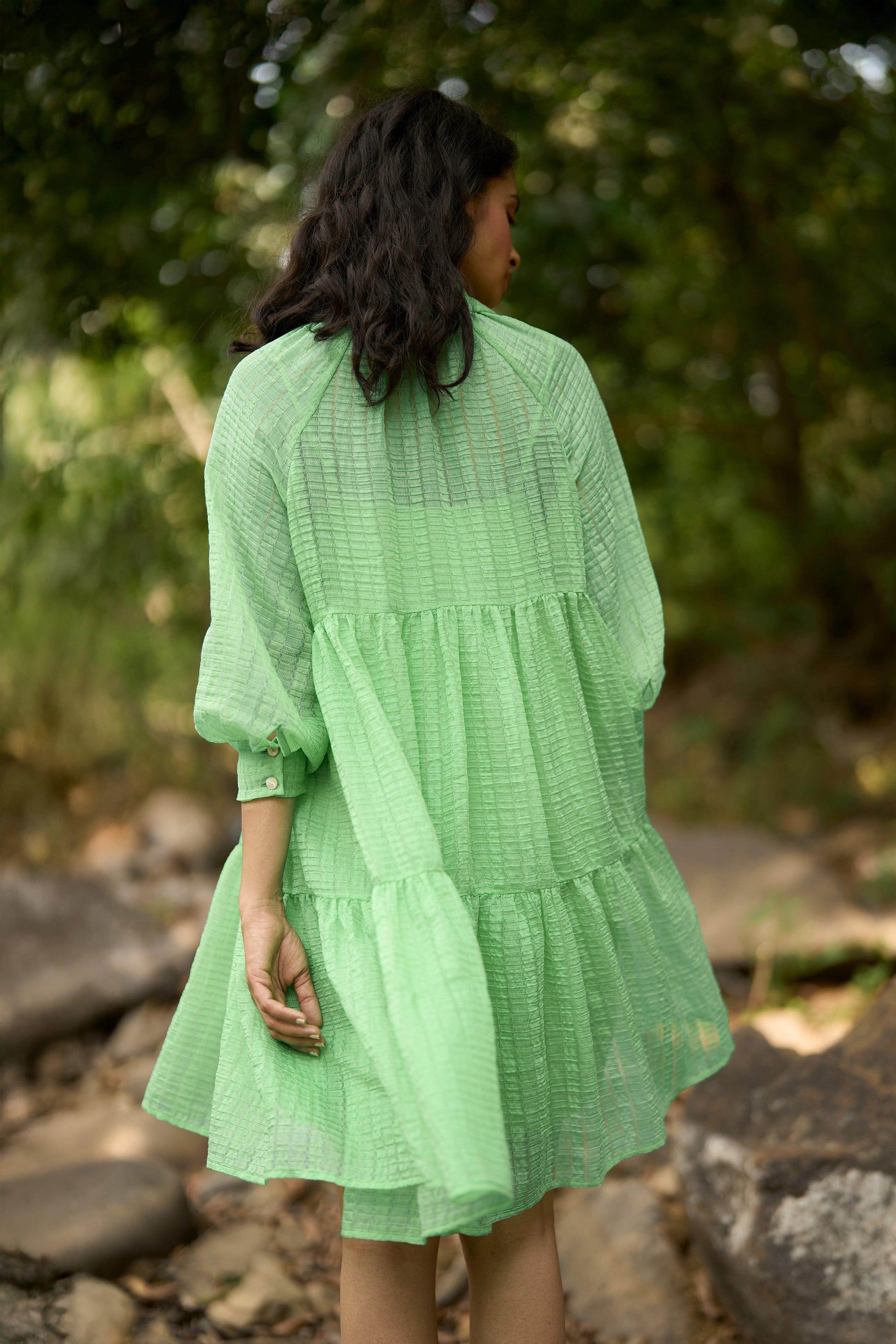 TEXTURED TIERED DRESS - dash and dot