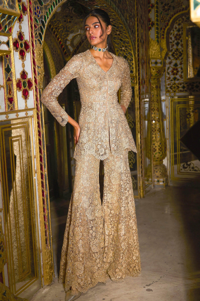 EMBROIDERED LACE PEPLUM SET - dash and dot dash and dot