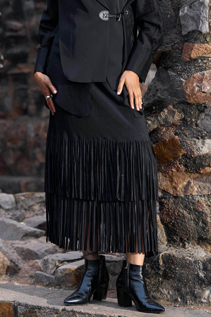 PLEATED AND FRINGED SKIRT - dash and dot dash and dot