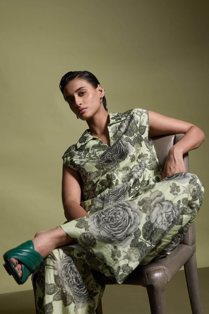 FLORAL LINEN PANT - dash and dot dash and dot