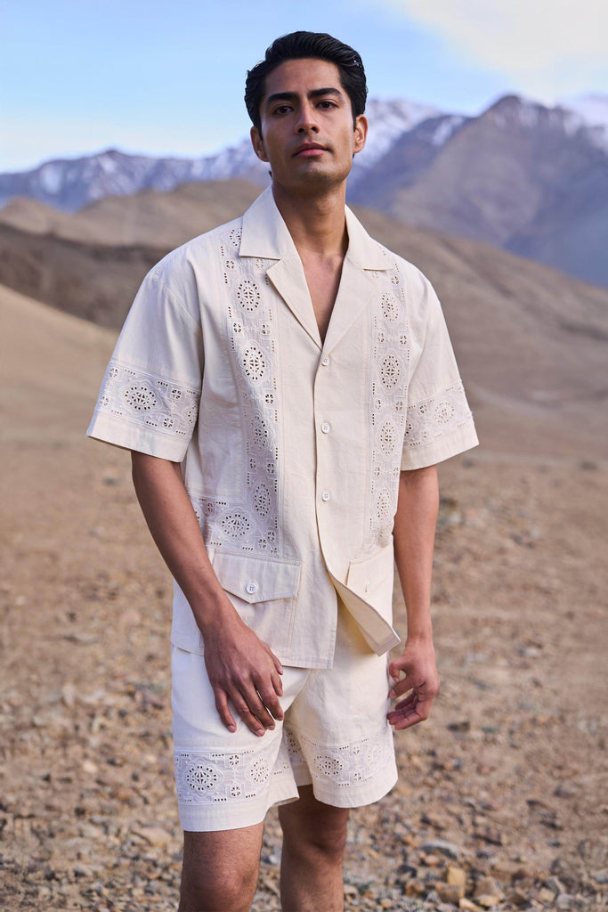 SCHIFFLI SHORTS SET - dash and dot dash and dot