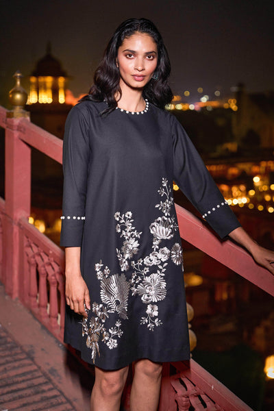 THREAD & PEARL EMBROIDERED DRESS - dash and dot