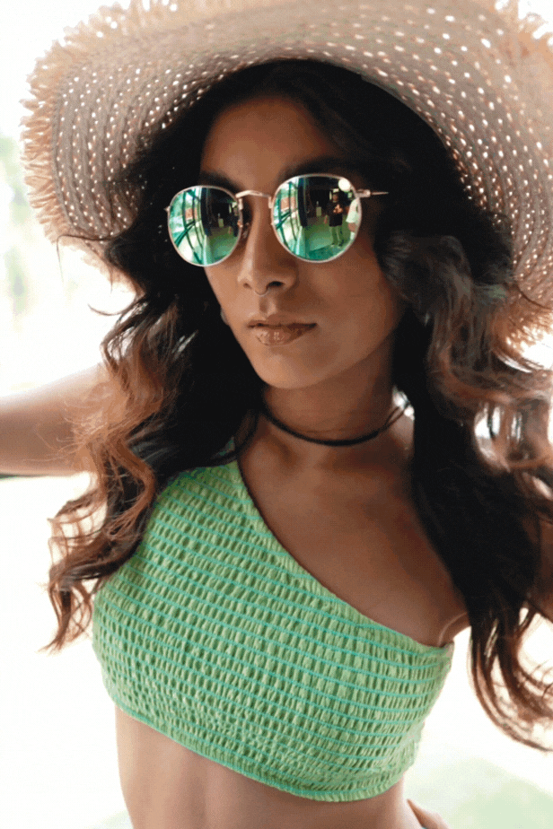 SMOCKED HIGH RISE BIKINI - dash and dot dash and dot