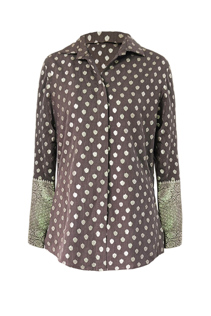 BROCADE CHANDERI SHIRT - dash and dot dash and dot