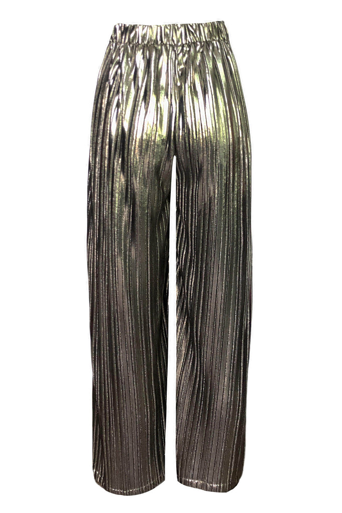 PLEATED LAMÉ PANT - dash and dot dash and dot