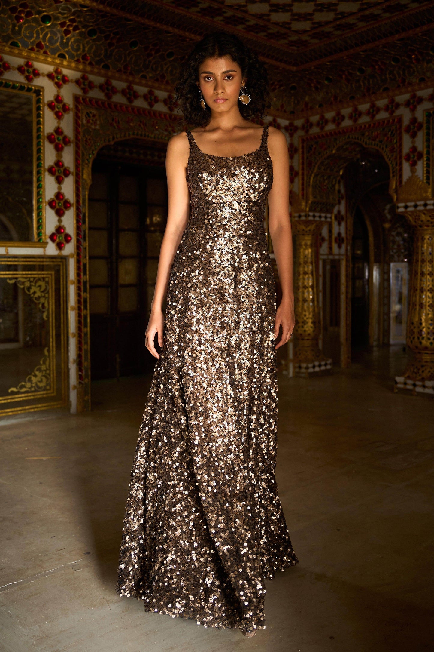 GOLD SEQUIN GOWN - dash and dot