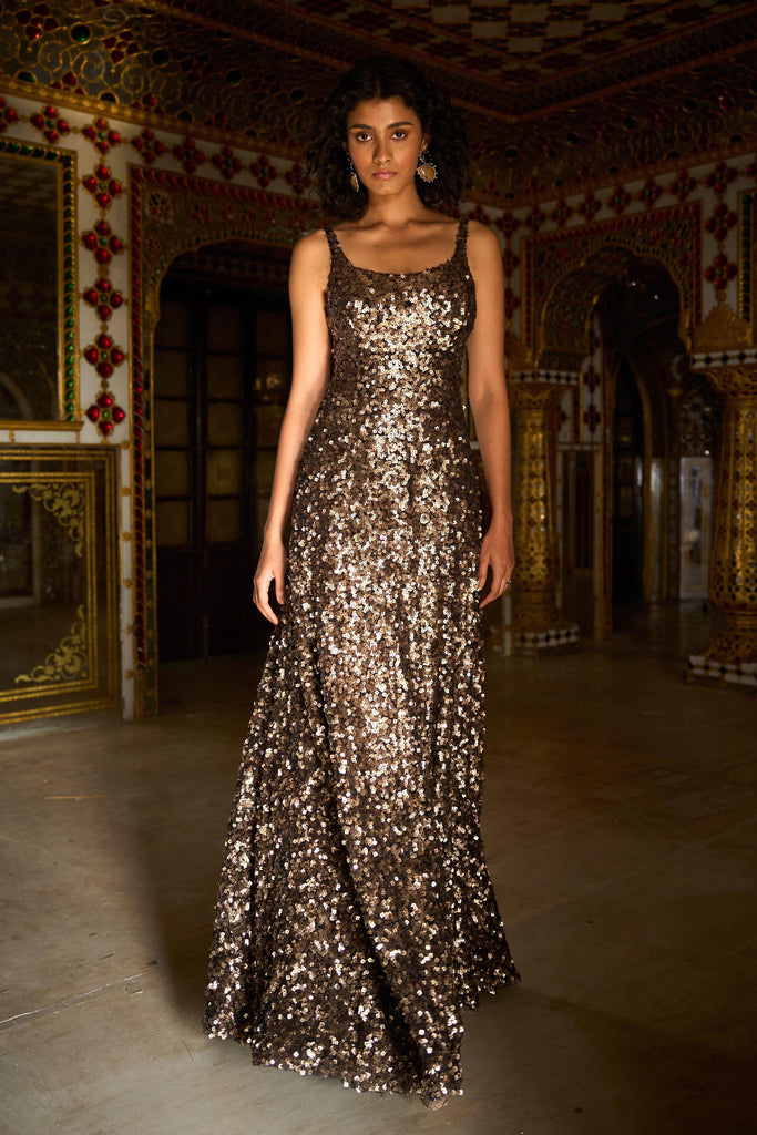 GOLD SEQUIN GOWN - dash and dot dash and dot
