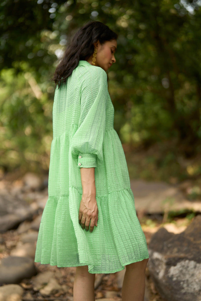 TEXTURED TIERED DRESS - dash and dot dash and dot