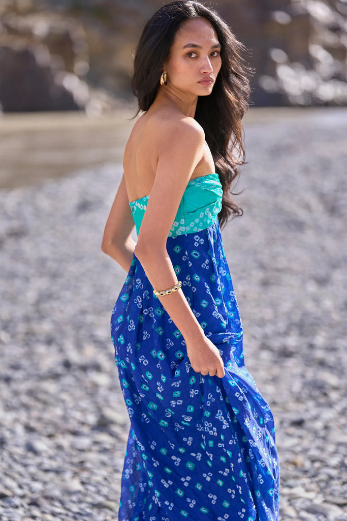 BANDHANI DRAPED DRESS dash and dot